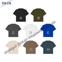 Camiseta Súper Pesada de 300 g/m² 100% Algodón Grueso de Corte Oversize con Hombros Caídos de Peso Pesado para Hombre Estilo Urbano y Corte Cuadrado Cropped