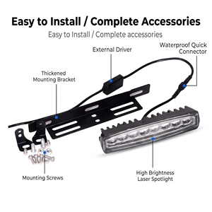 Éclairage de plaque d'immatriculation <span class=keywords><strong>LED</strong></span> 6 <span class=keywords><strong>LED</strong></span> <span class=keywords><strong>12V</strong></span> 24V Blanc Jaune Double faisceau Faisceau haut/bas Projecteur pour voiture - Product Image 5