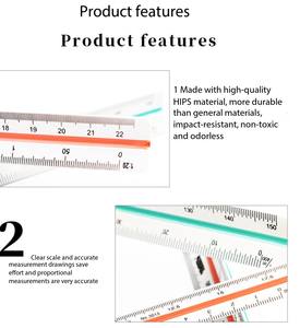 Regla Trigonométrica DF 81 de 30 cm, Regla de Dibujo con Escalas, Plantilla de Cartografía, Regla con Seis Escalas para Diseño de Interiores - Product Image 6