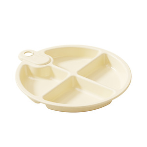 Divided Plate Four Compartment Round Porcelain Style Portion Control For Breakfast Weight Loss Child Use - Product Image 3