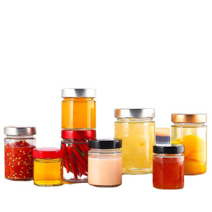 Pot de confiture en verre transparent de 250ml avec bouchon à vis Source Les volumes de pots de cornichons scellés de confiture du fournisseur d'usine comprennent 100ml 200ml 220ml 350ml - Product Image 1