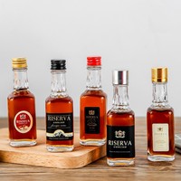 Bouteille en verre carrée mini de 50 ml (1 oz) vide, personnalisable, transparente comme du cristal, sérigraphiée pour rhum, vodka, whisky, avec bouchon à vis, échantillon gratuit