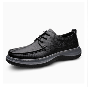 Zapatos Oxford de Cuero para Hombre, Punta Redonda, con Cordones, Negros, para Vestir, con Suela de Goma Acolchada, Entresuela de EVA, para Oficina, Trabajo, Todas las Temporadas - Product Image 3