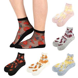 Calcetines personalizados de diseño transparente resistentes a enganches para mujer Calcetines transparentes personalizados - Product Image 3