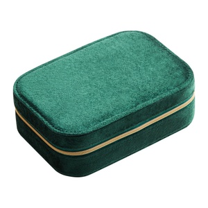 Velvet Double-layer <b>Mirror</b> Jewelry <b>Box</b> Zipper Closure European Style Rectangular Jewelry <b>Box</b> Organizer - Product Image 5