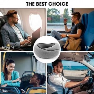 Coussin de voyage pour le cou en mousse à mémoire de forme avec housse en modal lavable Xdh7 pour avion - Product Image 5
