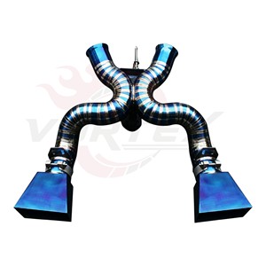 Sistema de Escape Vortex Pie Cut Blue Titanium X-Pipe con Downpipe para McLaren MP4-12C 650S 3.8T BiTurbo V8, Kit de Tuning Deportivo de Competición - Product Image 3