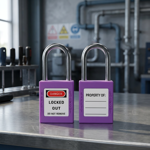 Candado de Seguridad de Alta Resistencia con Sistema de Llave de Precisión, Etiqueta de Advertencia y Acabado con Recubrimiento en Polvo para Bloqueo Industrial - Product Image 3