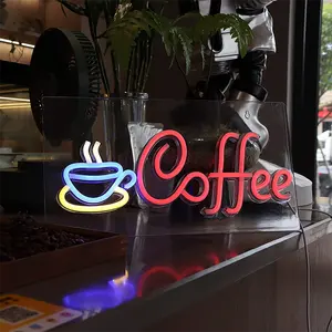Logo del negozio di spedizione a goccia insegna al neon personalizzata con illuminazione pubblicitaria a led al neon con luce personalizzata per caffè