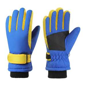 Gants de snowboard et de ski avec empiècements contrastants sur les côtés des doigts, paume texturée, sangle de poignet réglable, manchette intérieure en tricot pour sports d'hiver - Product Image 1