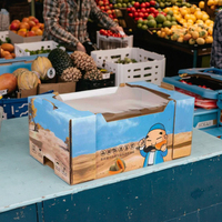 Boîte d'emballage en vrac pour melon musqué croustillant - Boîte cadeau en carton ondulé recyclable, boîte d'expédition de fruits à main