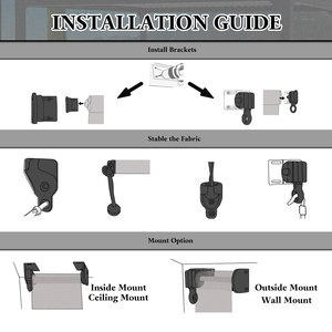 Stores roulants manuels d'extérieur Stores de patio extérieurs sans fil <span class=keywords><strong>Poignée</strong></span> à <span class=keywords><strong>manivelle</strong></span> et rouleau en tissu coupé sur mesure Protection UV 90% - Product Image 5