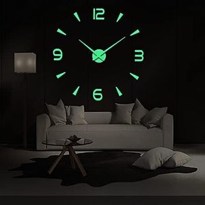 <b>Large</b> 3d Acrylic Luminous DIY Clock Simple Wall <b>Sticker</b> Wall Clock Home Decor - Product Image 2