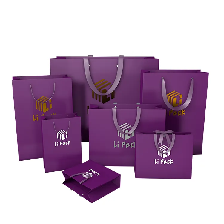 Lipack Sac en papier cadeau de luxe à bas prix pour achats au détail Emballage de sacs à provisions de vêtements personnalisés