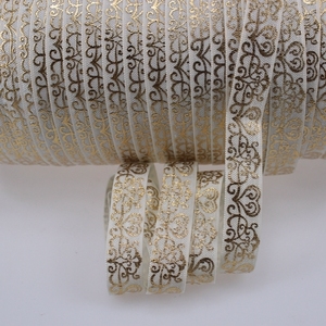 Bán buôn 15 mét trái tim vàng Damask in gấp trên băng đàn hồi Headband - Product Image 3