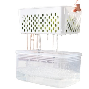 Boîte de conservation pour réfrigérateur 4.5L Panier d'égouttage Conteneurs Boîte scellée Boîte d'égouttage de qualité alimentaire pour légumes et fruits - Product Image 1