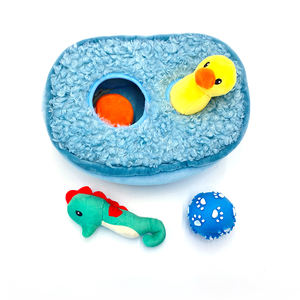 Giocattolo personalizzabile all'ingrosso del cane del cavalluccio marino dell'anatroccolo della vasca da bagno del giocattolo del cane del cane di squeak di masticazione personalizzabile all'ingrosso - Product Image 4