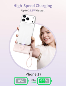 RORRY PalmGo แท่นชาร์จไร้สายแม่เหล็กแบบพกพา ความจุ 10000mAh รองรับ PD 22.5W ชาร์จเร็ว มินิพาวเวอร์แบงค์ สาย USB-C ในตัว - Product Image 4