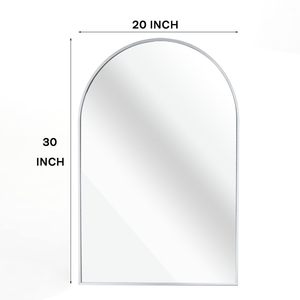 Arched Bathroom <b>Mirror</b> 20x30 Inch <b>Silver</b> Metal Frame With Led Light Wall Mounted For Vanity Use - Product Image 6