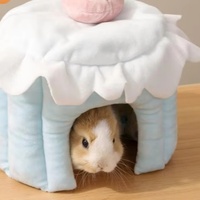 Honeybag Nid tunnel pour hamster en velours doux et coton anti-morsure, avec motifs de branches fleuries, pour hiver et été
