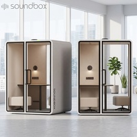 Cabine de travail insonorisée haut de gamme pour 2 personnes, cabine de réunion acoustique de luxe, isolation phonique