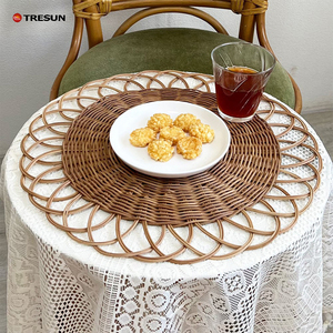 Natural Wicker Rattan Charger Plate Handcrafted Wedding Decoration <b>Round</b> Shape Dining <b>Placemats</b> for Kitchen - Product Image 6