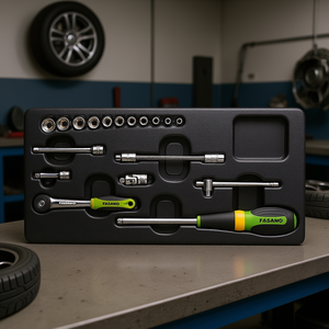 Jeu de clés à douille FASANO, 17 pièces, métrique, kit d'outils de réparation automobile - Product Image 3