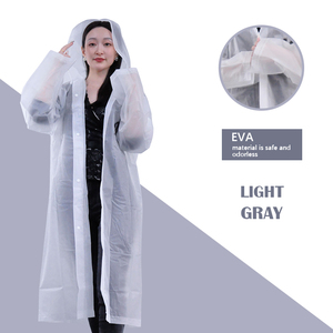 Modern Style Quality PEVA Plastic Waterproof Reusable <strong>Raincoat</strong> One Size Fits All for Adults Outdoor Hiking Rainwear - Product Image 2