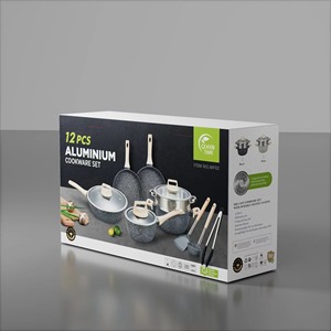 Maifan Stone Cookware Set 12 Pieces Non Stick Induction Safe For Steaming Boiling Stewing Frying - Product Image 4