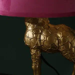Luminária de mesa de animais de resina dourada, venda quente, antiguidade, design, lâmpada de cabeceira girafa