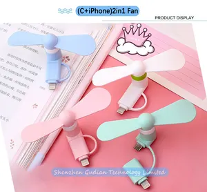 Usb Phone Fan USB Mini Fan Custom Logo Promotional Gifts Portable Phone Fan For IPhone IOS And Samsung Android