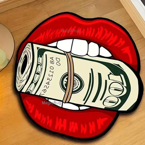 Tapis personnalisé découpé à l'emporte-pièce Tapis rouge à motif dollar imprimé Tapis 3d Décoration de la maison pour <span class=keywords><strong>No</strong></span>ël Designer Logo de luxe Tapis de zone - Product Image 2