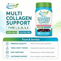 Gummies de collagène en peptides, fabrication sous marque privée OEM ODM, emballage personnalisé, vente en gros, certifiés multiples