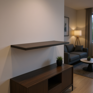 Modern Wooden <b>Shelf</b> 38x100x2.5 Cm Glossy <b>White</b> Finish For Living Room Cabinets - Product Image 1