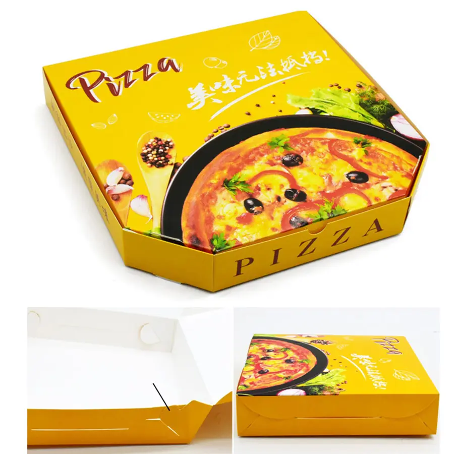 Boîte d'emballage de pizza personnalisée 9 11 13 15 pouces Boîte à pizza en papier spécial vente en gros