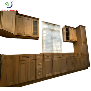 Gabinetes de <span class=keywords><strong>Cocina</strong></span> de Madera Teñida al por Mayor, Listos para Armar, Puerta Estilo Shaker Completa, <span class=keywords><strong>Muebles</strong></span> de <span class=keywords><strong>Cocina</strong></span> Modernos de Lujo Modulares y Económicos - Product Image 1