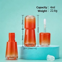 Vente flash, tubes de gloss à lèvres vides en ABS dégradé de 4 ml, emballage cosmétique unique personnalisé avec applicateurs