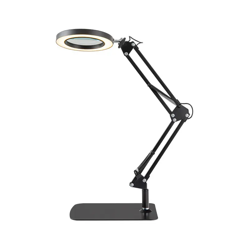 Hoge Kwaliteit Salon Werk Led Lange Arm Desktop Vergrootglas Lamp Verstelbare Helderheid Vergrootglas