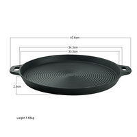 Plaque chauffante ronde en fonte de style coréen pour le camping en plein air, le barbecue, les poêles à frire antiadhésives poêle à paella et à griller