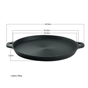 Plancha redonda de hierro fundido de estilo coreano para acampar al aire libre, barbacoa, sartenes antiadherentes, sartén, <span class=keywords><strong>paella</strong></span>, parrilla para asar, sartén - Product Image 2