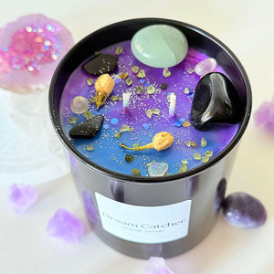 Bougies de manifestation de soja à énergie négative bannies à bon prix avec logo personnalisé Bougies parfumées magiques avec pierres précieuses et cristaux de guérison de luxe - Product Image 6