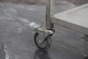 Taichang T-2 2-stöckiger Kommerzieller Edelstahl-Lieferwagen Lebensmittel-Aufbewahrungswagen mit Präsentationsregal - Product Image 4