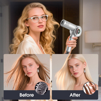 Sèche-cheveux professionnel de haute qualité à faible bruit, haute vitesse, sans pales, à anions, avec écran LCD et buse magnétique