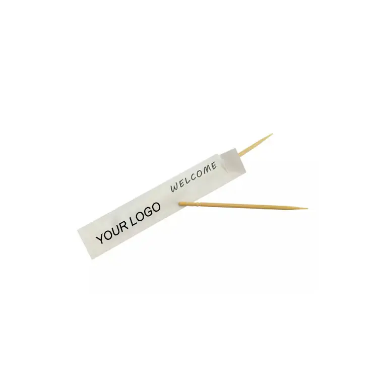 Palillos de bambú envuelta en papel individual, precio barato, con logotipo personalizado