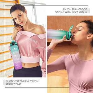 Botellas de agua motivacionales grandes de 32oz con marcador de tiempo y capacidad y pajita, a prueba de fugas, sin BPA y rampa de gradiente - Product Image 3