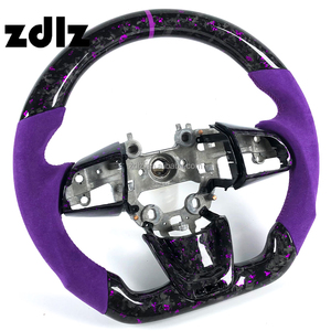 Volant de voiture 2020 2021 <span class=keywords><strong>2022</strong></span> 2023 pour Kia Stinger GT, personnalisé en cuir suédé violet, volant en fibre de carbone forgée - Product Image 2