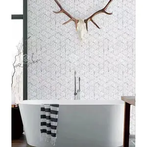 Natural Stone Marble <strong>Mosaic</strong> 24x24 <strong>Tiles</strong> Kitchen <strong>Back</strong> Splash Bathroom Wall Water Jet <strong>Mosaic</strong> - Product Image 6