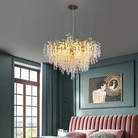 Lustre en cristal pour décoration intérieure, forme de raisins, luminaire suspendu doré K9, style américain, pour salon, chambre à coucher