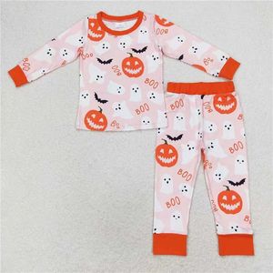 RTS NO MOQ Little Girl Boutique Rosa Calabaza espeluznante estampado otoño trajes niños al por mayor niño niña ropa de manga larga para niños - Product Image 5