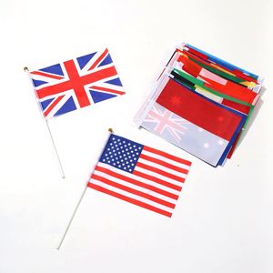 Mini Bandera de Mano Personalizada Barata de Poliéster con Diseño de Bandera Nacional, Estilo Guirnalda, Impresión Digital en Seda - Product Image 3